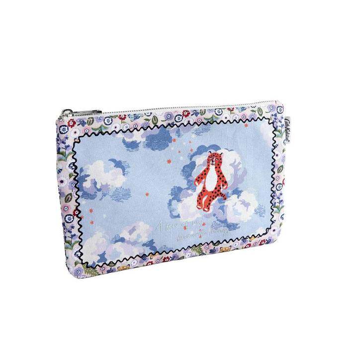 Female Round Pouch Silver Linings Blue