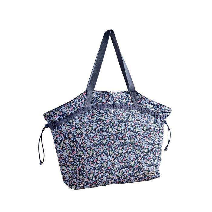 Female Large Drawstring Tote Dreamers Ditsy Navy