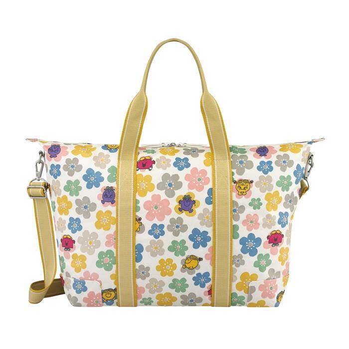 Foldaway Overnight Bag Little Miss flowers Oyster Shell