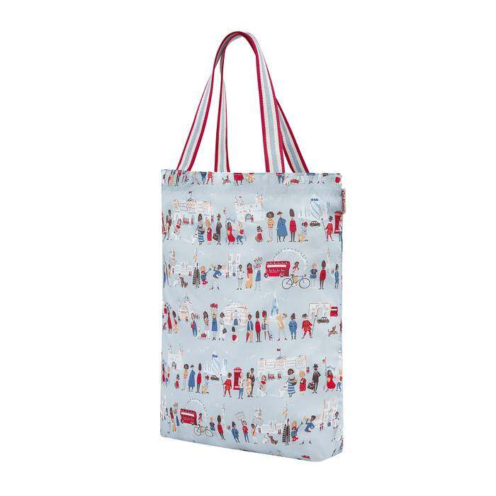 Foldaway Tote London People Powder Blue 1