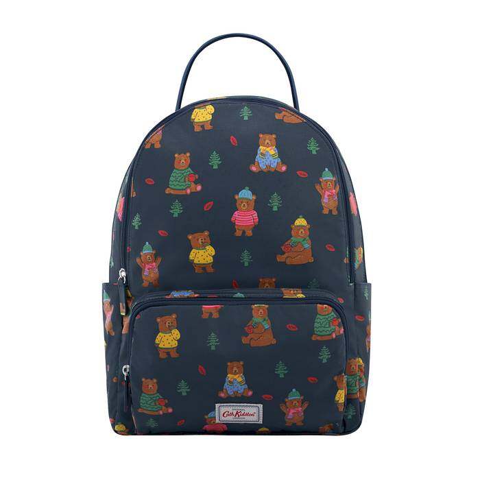 Pocket Backpack Woodland Bear Navy