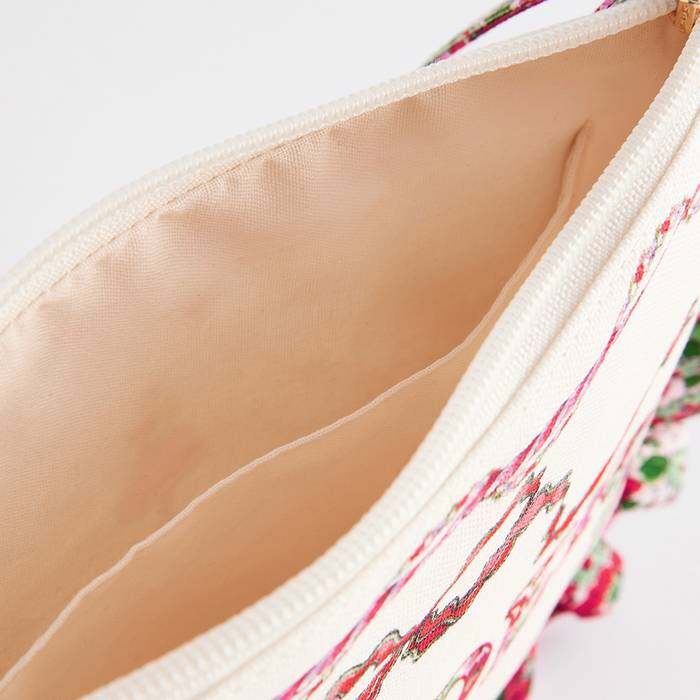 Female Wrislet Pouch Christmas House Cream 1