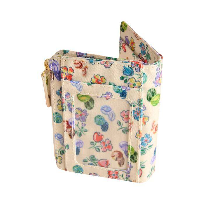 Female Slim Pocket Purse Marble Ditsy Ecru 1