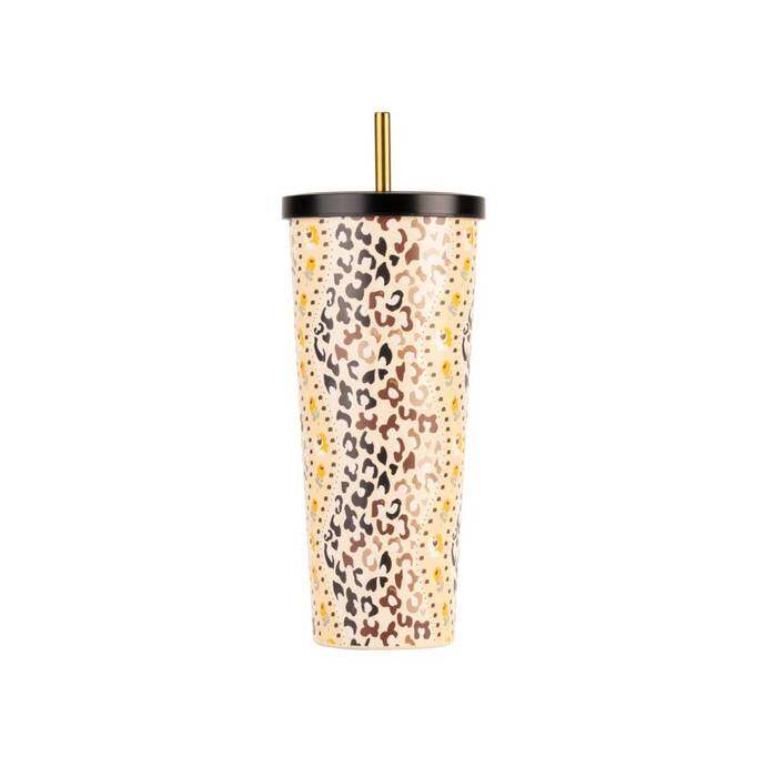 Stainless Steel Cup 700ML Leopard Yellow