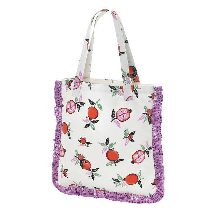 Frill Tote Pomegranate Cream 1