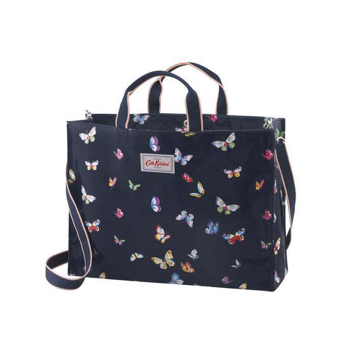 Strappy Carryall Butterflies Navy 1