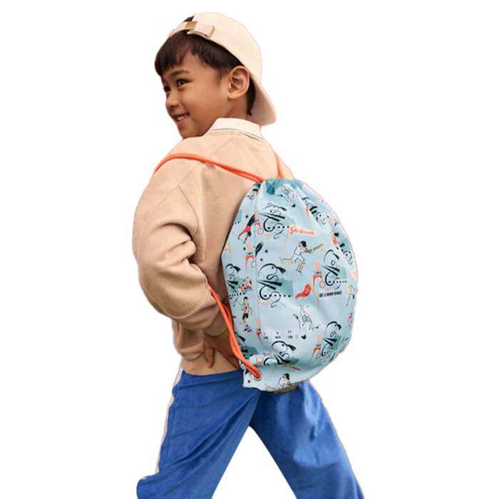 Kids Boy Drawstring Backpack Sports Blue 1