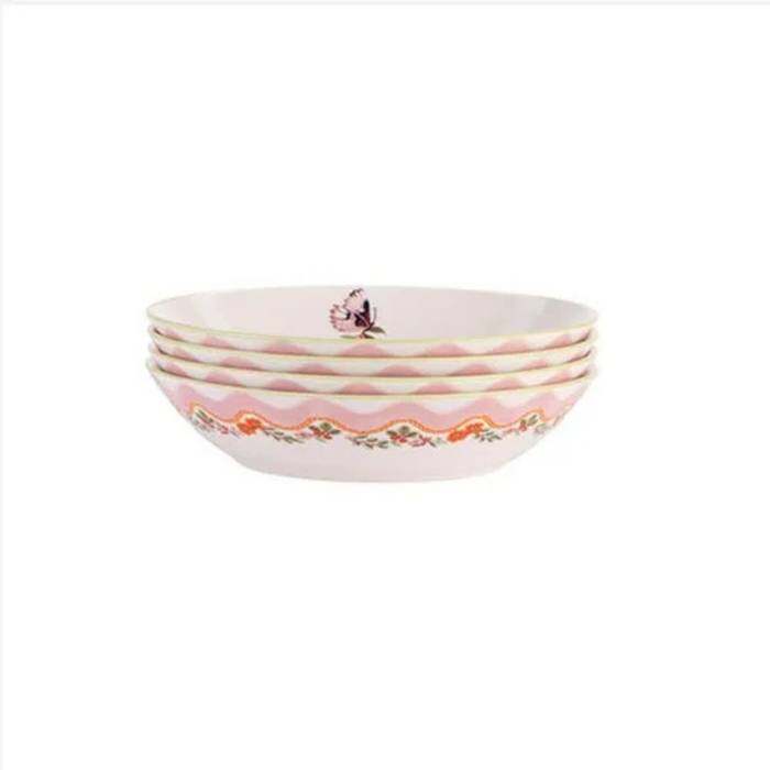 Set 4 Pasta Bowl Butterfly & Sentiment Gifting Multi-color