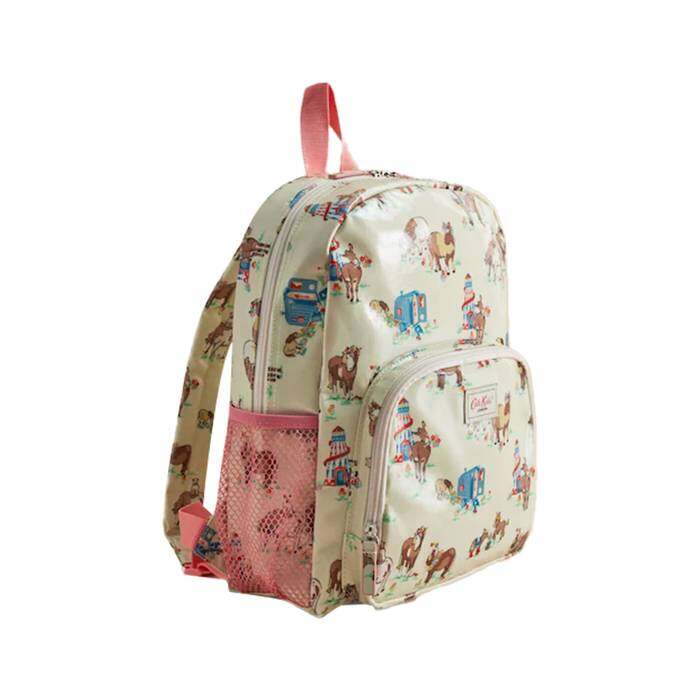 Kids Girl Large Backpack Seaside Donkeys Ecru
