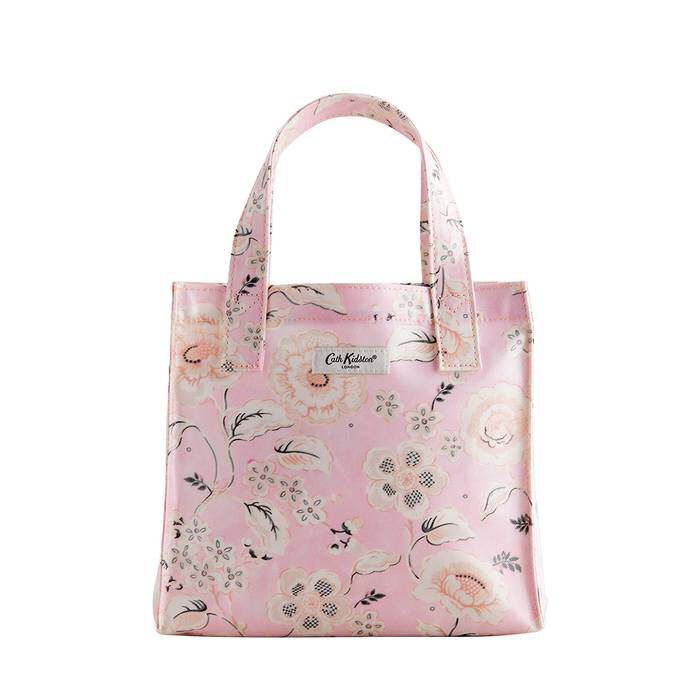 Female Small Bookbag Decorated Floral Pink
