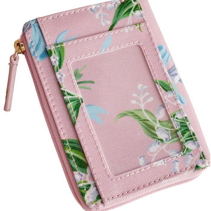 Female Slim Pocket Purse Lily of The Valley Pink 1