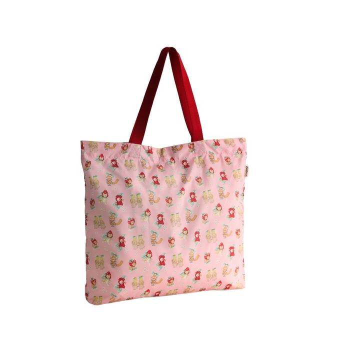 Female Large Foldaway Tote Friendly Fruit Pink