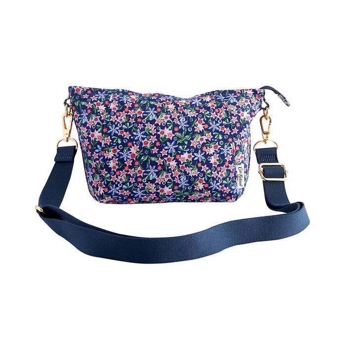 Female Compact Crossbody Raindrops Navy 1