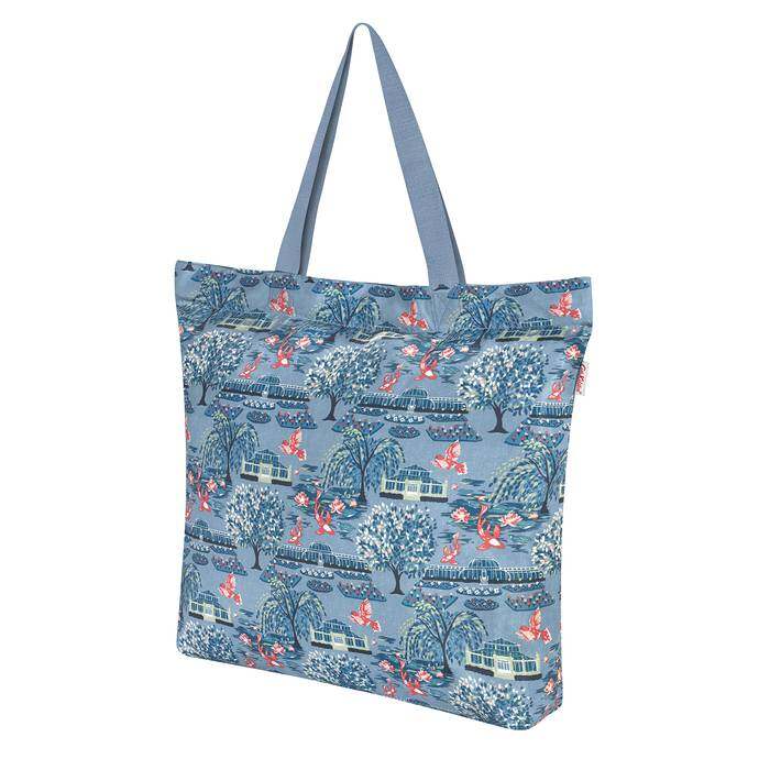 Large Foldaway Tote Botanical Garden Blue 1