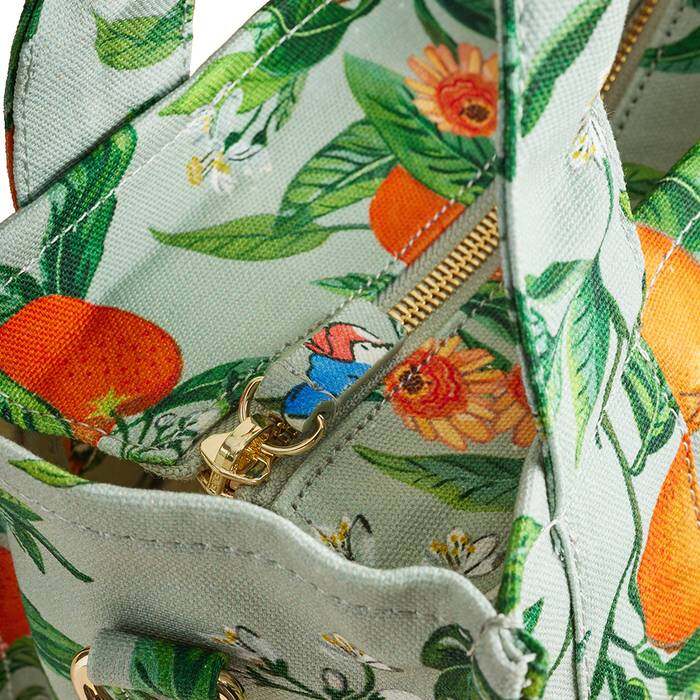 Female Mini Bonded Tote Paddington Oranges Green 1