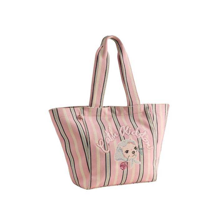 City Tote Dog Placement Pink Stripe