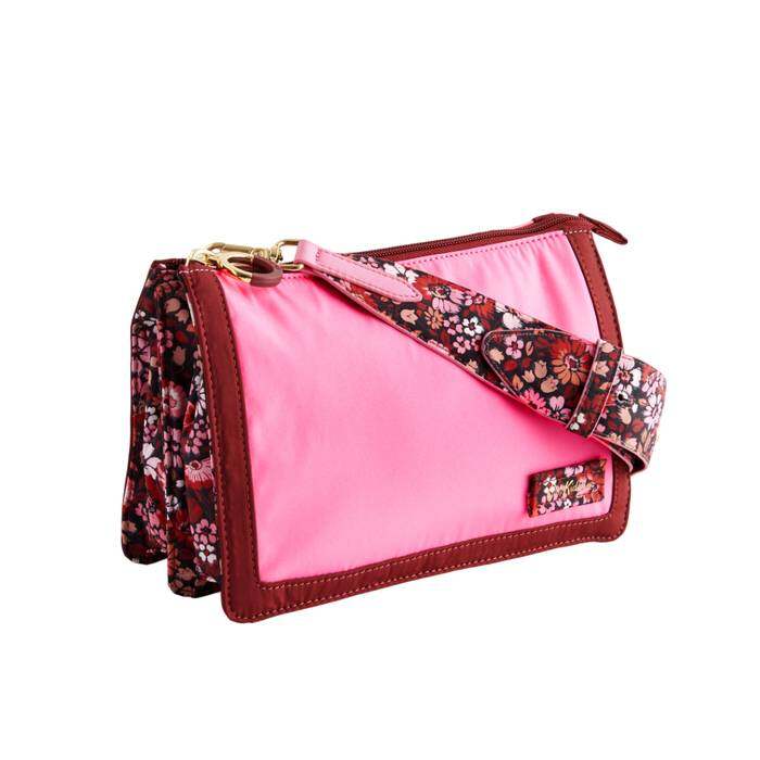 Female Double Crossbody Bag Archive Ditsy Berry Red