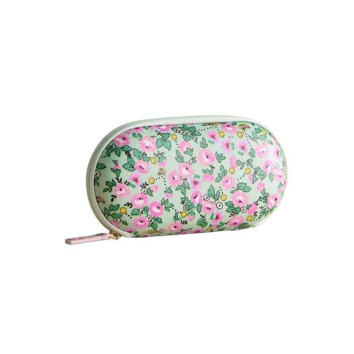 Female Glasses Case Tennis Ditsy Green
