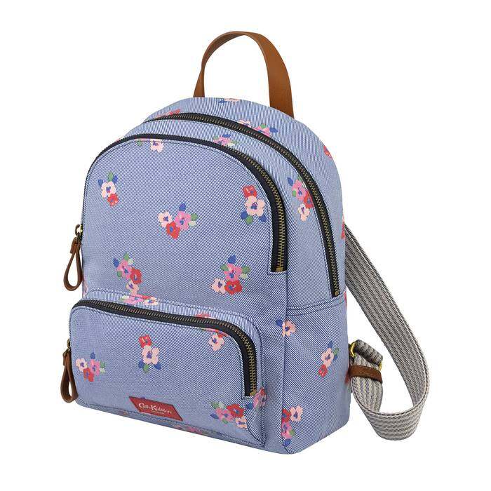 Brampton Small Pocket Backpack Pansy Twill Blue 1
