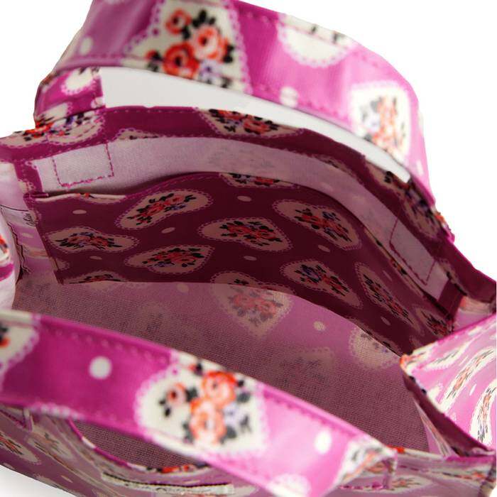 Female Small Bookbag Lace Hearts Pink 1