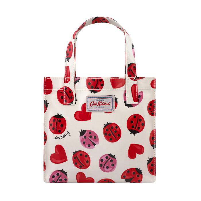 Small Bookbag Lovebugs Warm Cream