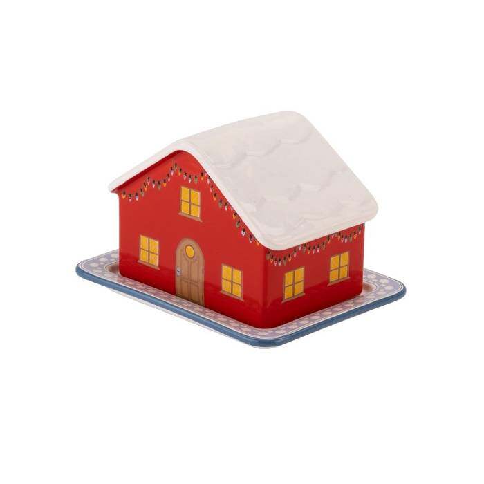 Butter Dish Christmas House Multi-color 1