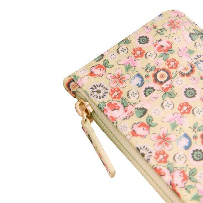 Female Card & Coin Purse Pearly Queen Ditsy Yellow 1