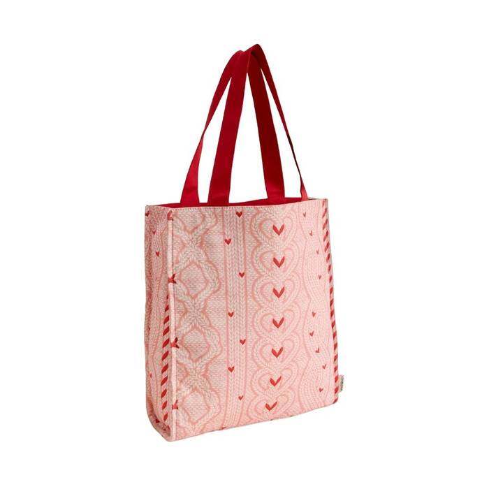 Female Bond Large Bookbag Knit Print Pink