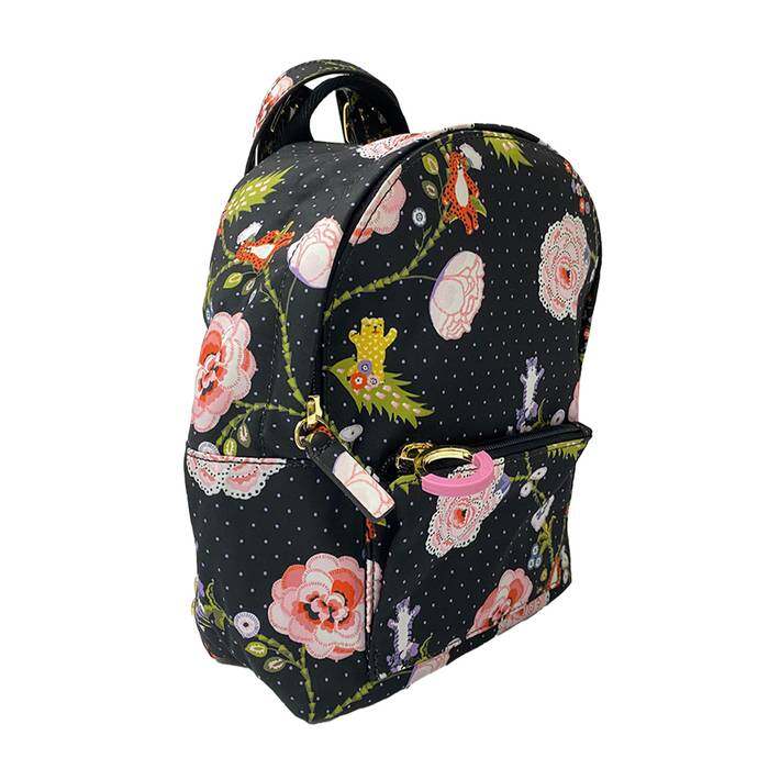 Female Compact 2 in 1 Mini Backpack Catnip Black