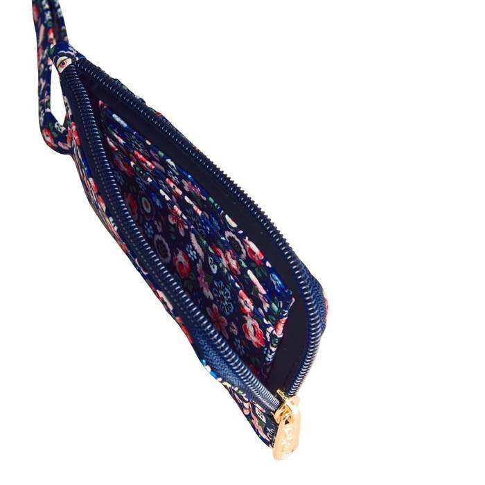 Female Card & Coin Purse Pearly Queen Ditsy Navy 1