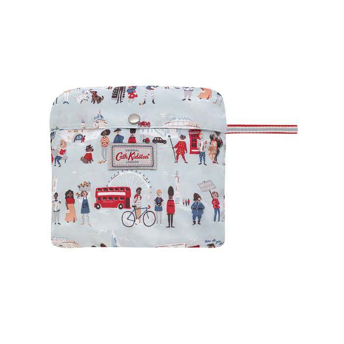 Foldaway Backpack London People Powder Blue 1