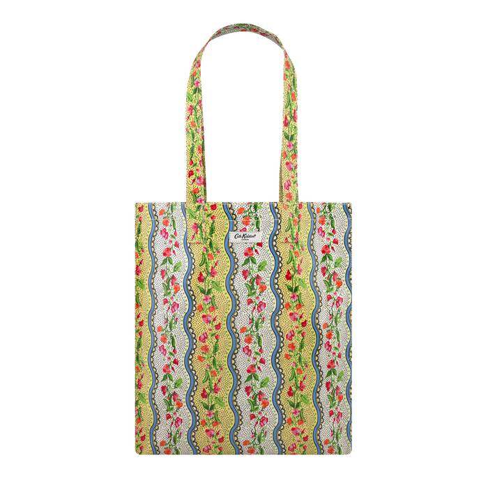 Shiny Bookbag with Gusset Sweet Pea Yellow