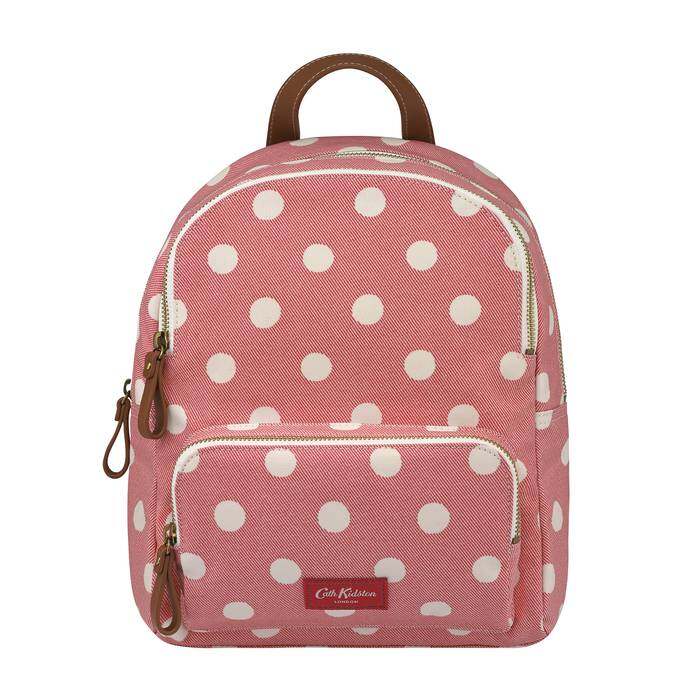 Brampton Small Pocket Backpack Button Spot Twill Red