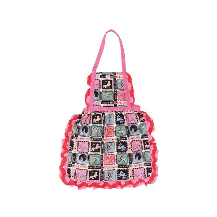 Frill Apron Spirit Animals Pink 1