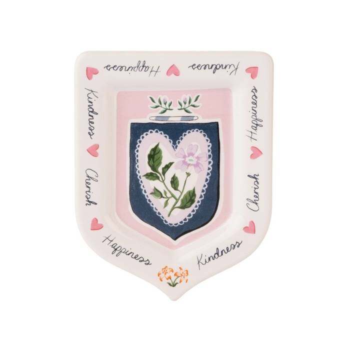 Shield Trinket Dish Butterfly & Sentiment Gifting Multi-color