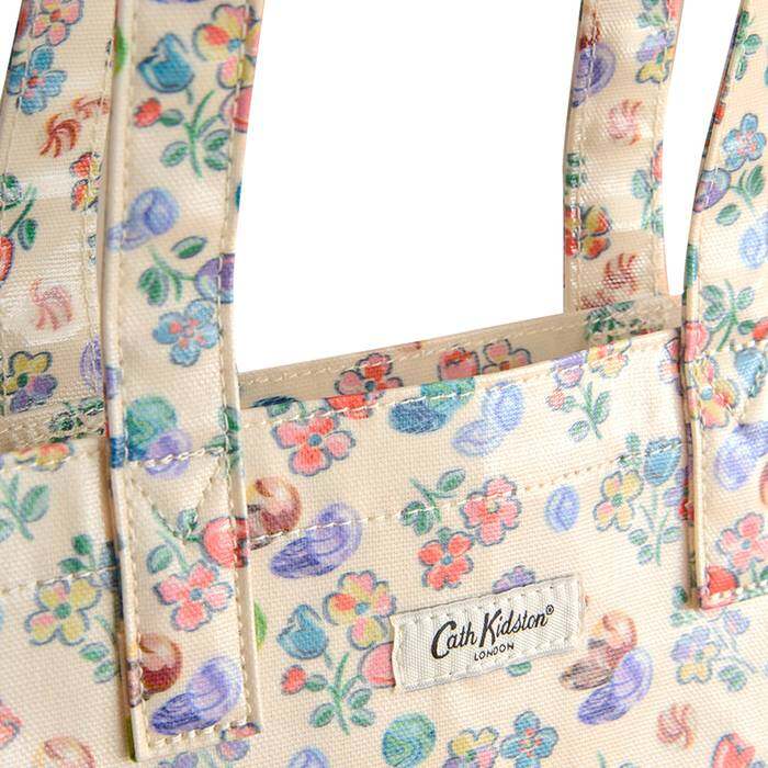 Female Large Bookbag Marble Ditsy Ecru 1