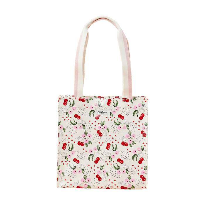 Female Medium Bookbag Cherry Bunches Ecru
