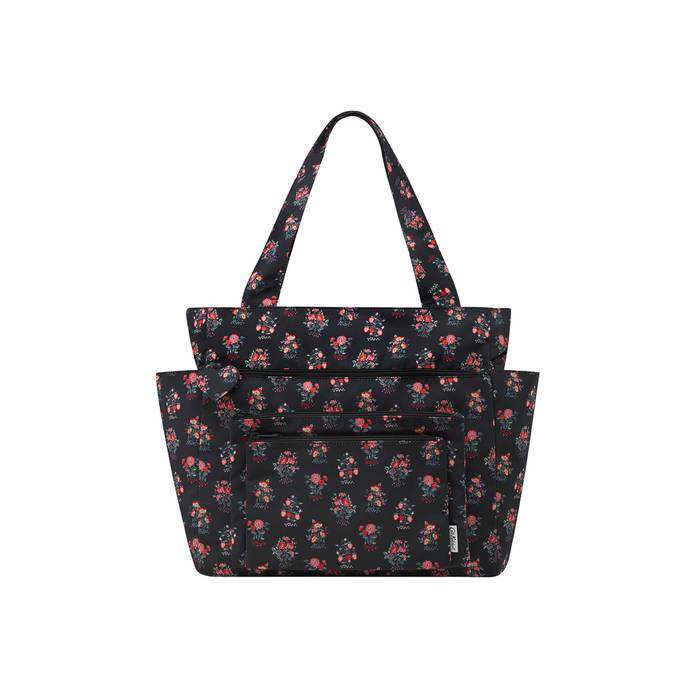 Recycled Rose Large WFH Tote Kingdom Posey Black