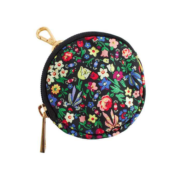 Round Coin Purse Harmony Ditsy Black