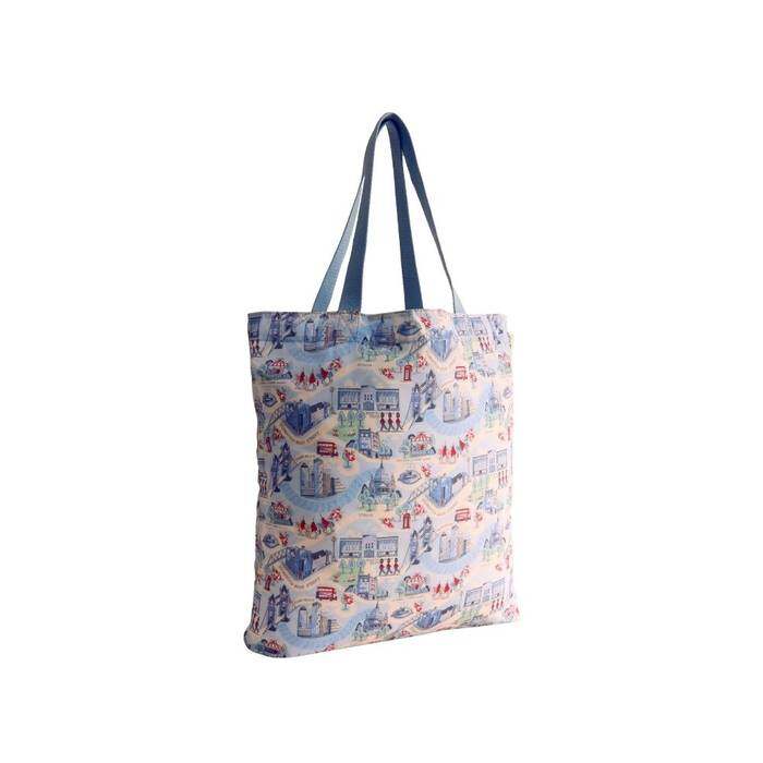 Female Foldaway Tote London Town Blue
