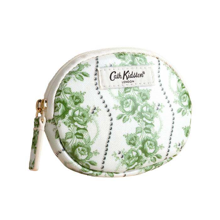 Female Oval Coin Purse Rose Pearl miniature Green