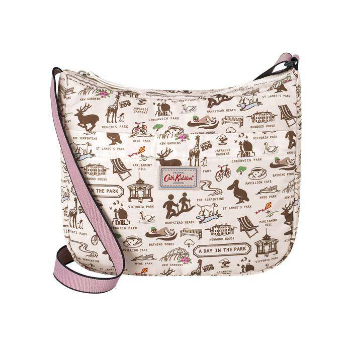 Foldaway Cross Body Small London Parks Warm Cream
