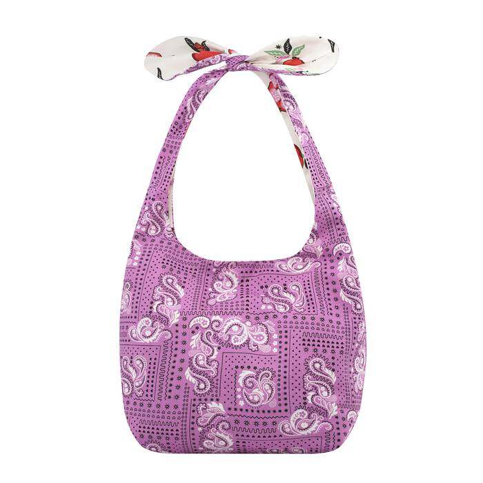 Mini Reversible Knotted Shopper Pomegranate Cream 1