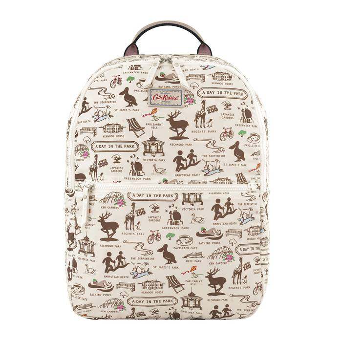 Foldaway Backpack Small London Parks Warm Cream