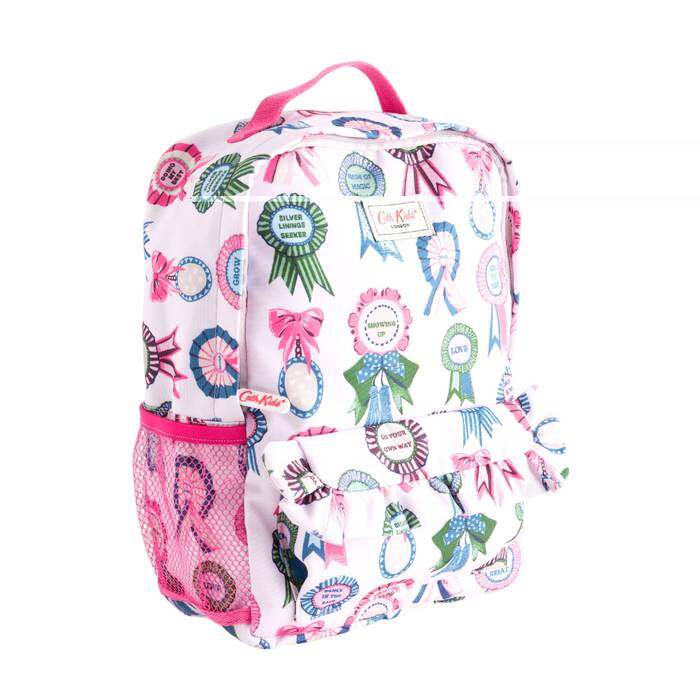 Kids Girl Frill Font Backpack Rosette Lilac Purple