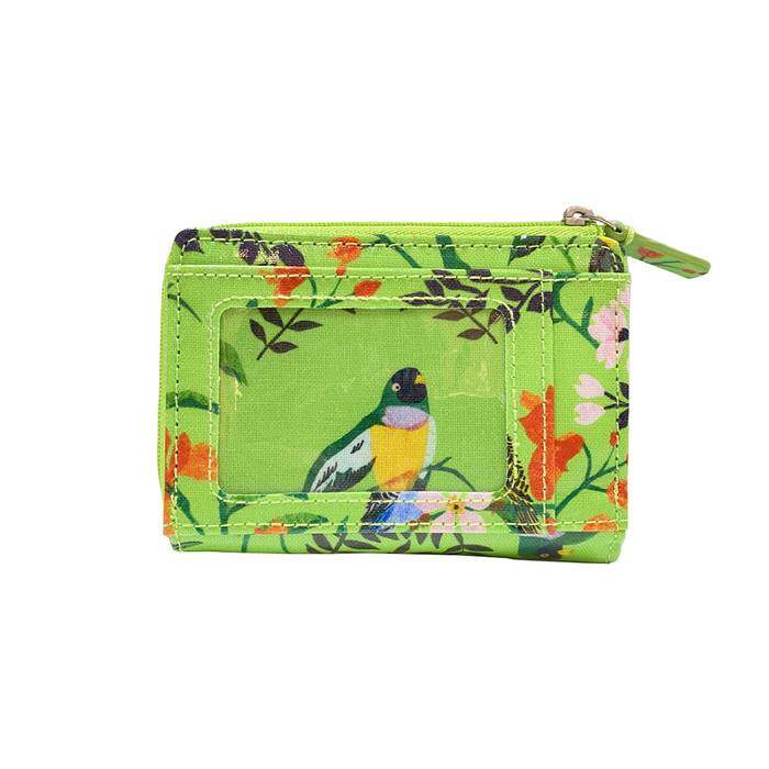 Slim Pocket Purse Paper Birds Lime 1