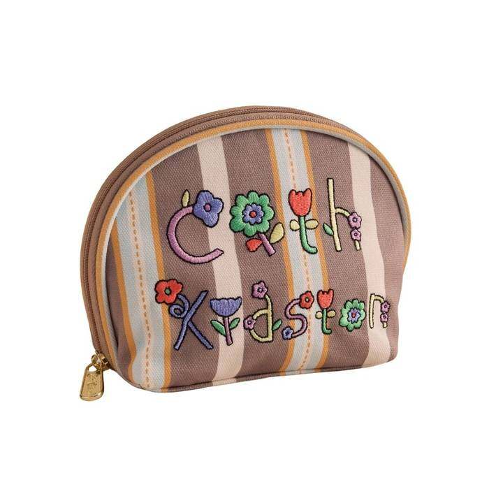 Female Half Moon Purse Cath Stripe Brown