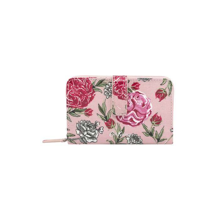 Folded Zip Wallet Winding Rose Pink