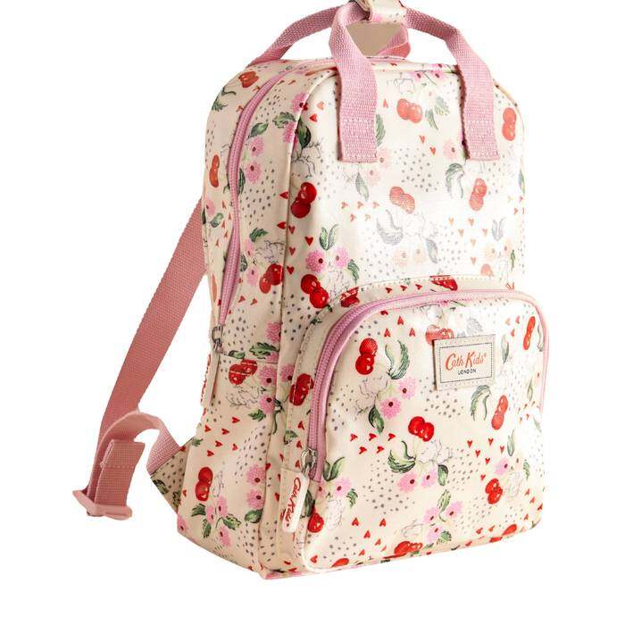 Kids Girl Medium Backpack Cherry Bunches Ecru