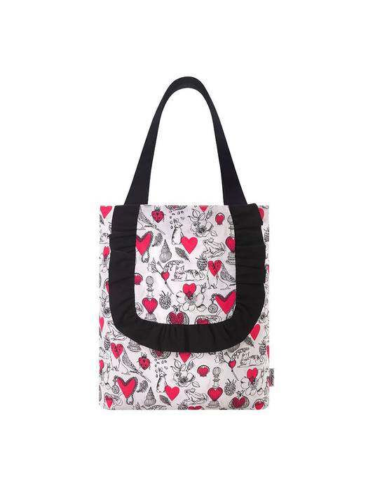 New Frill Tote Shape my Heart Cream